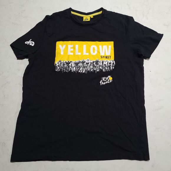 Le Tour De France Official Cycling Yellow Spirit Logo T-Shirt M NWOT VTG - Picture 2 of 9